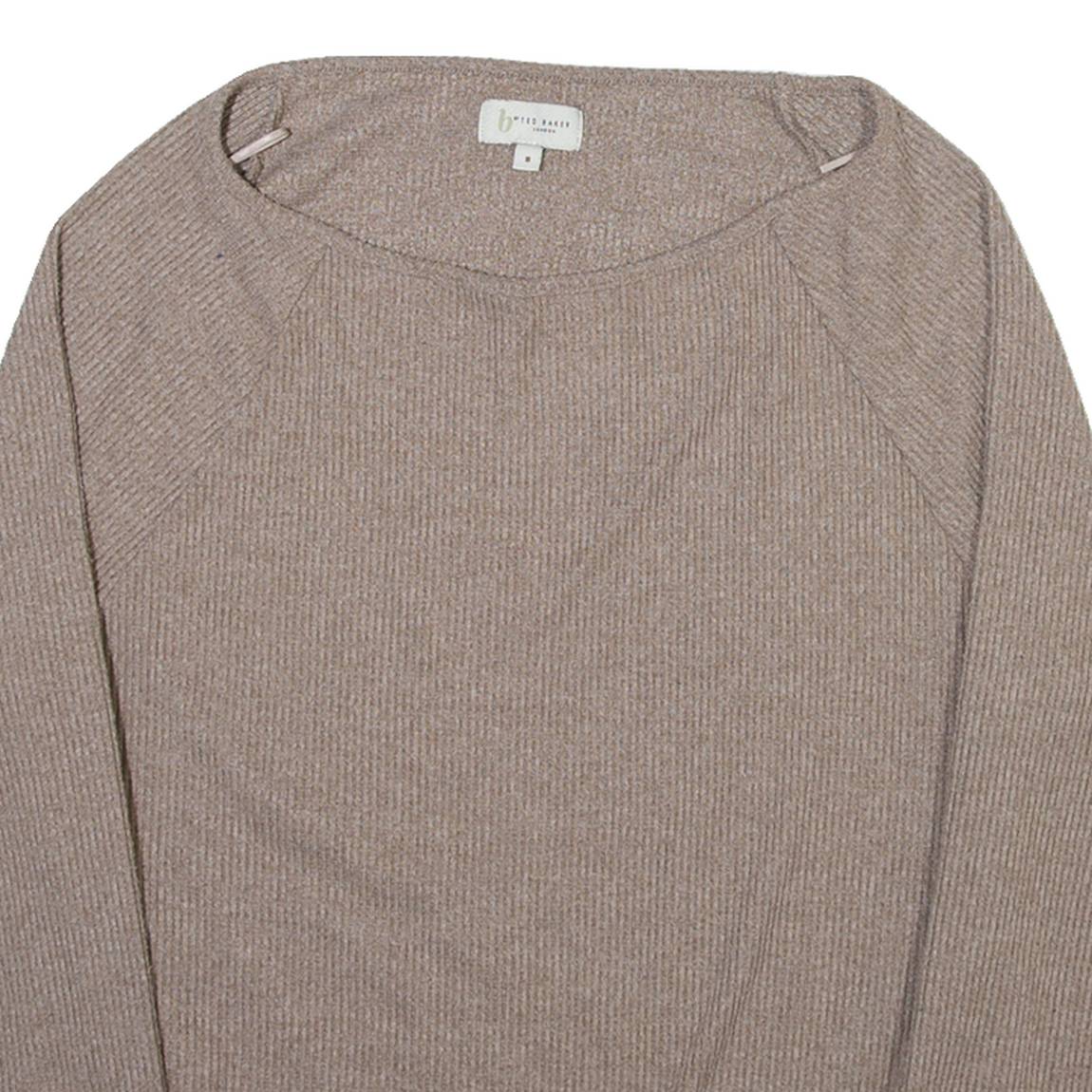 TED BAKER Womens Jumper Brown Tight Knit UK 8