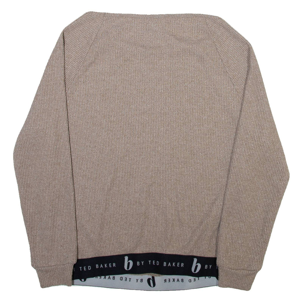 TED BAKER Womens Jumper Brown Tight Knit UK 8