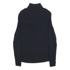 C.P. COMPANY Mens Black Patterned Plain Roll Neck Jumper S Rib Knit Slim Fit