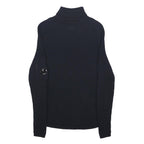 C.P. COMPANY Mens Black Patterned Plain Roll Neck Jumper S Rib Knit Slim Fit