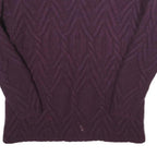 WOOLRICH Womens Purple Patterned Pullover Jumper Cable Knit S Soft Warm