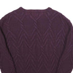 WOOLRICH Womens Purple Patterned Pullover Jumper Cable Knit S Soft Warm