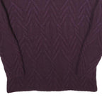 WOOLRICH Womens Purple Patterned Pullover Jumper Cable Knit S Soft Warm