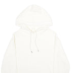 H&M Mens White Corduroy Hoodie M Casual Pullover Drawstring Hooded Sweatshirt