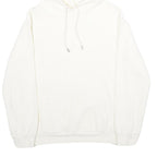 H&M Mens White Corduroy Hoodie M Casual Pullover Drawstring Hooded Sweatshirt