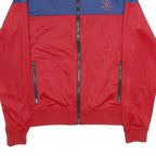 GUESS JEANS Mens Blue & Red Colourblock Zip Jacket M Polyester Sportswear Casual