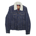 LEVI'S Womens Blue Denim Sherpa Collar Jacket XS Cotton Classic Fit Zip