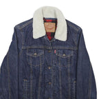 LEVI'S Womens Blue Denim Sherpa Collar Jacket XS Cotton Classic Fit Zip