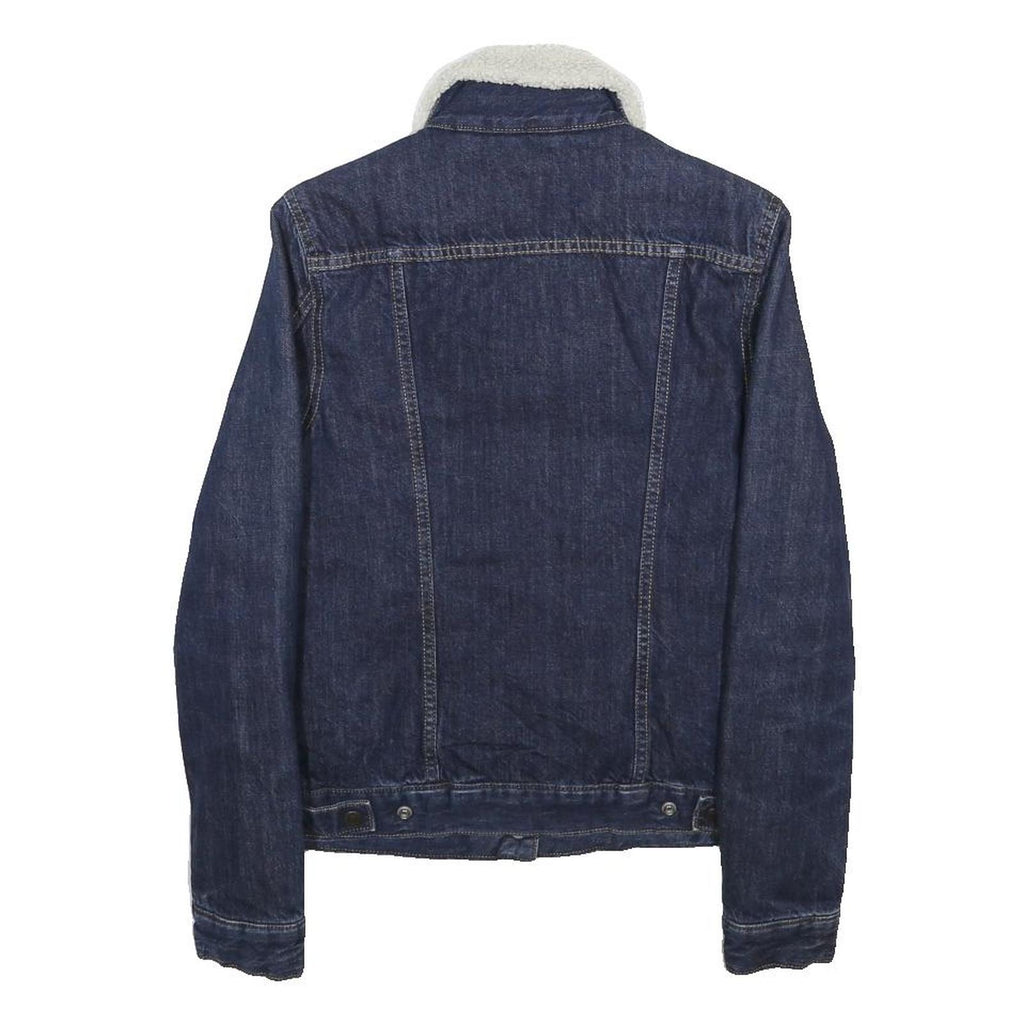LEVI'S Womens Blue Denim Sherpa Collar Jacket XS Cotton Classic Fit Zip