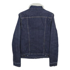LEVI'S Womens Blue Denim Sherpa Collar Jacket XS Cotton Classic Fit Zip