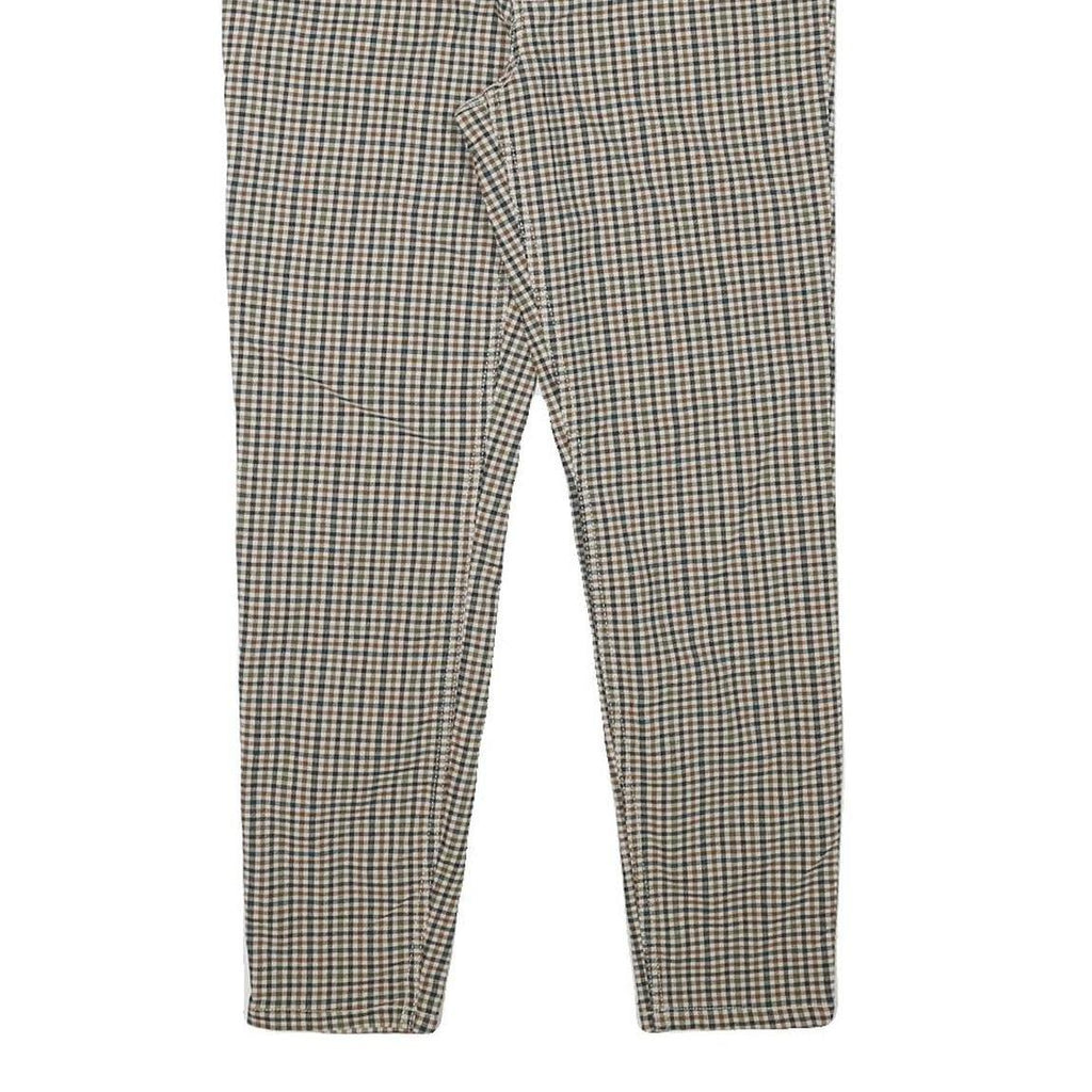 TOMMY HILFIGER Womens Polyester Blend Beige Check Slim Skinny Trousers W30 L26