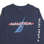 NAUTICA Mens Navy Blue Logo Print Long Sleeve Crew Neck XL Casual Cotton Blend