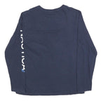 NAUTICA Mens Navy Blue Logo Print Long Sleeve Crew Neck XL Casual Cotton Blend