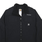 CARHARTT Mens Black Nylon Workwear Jacket M Plain Zip Pocket Durable