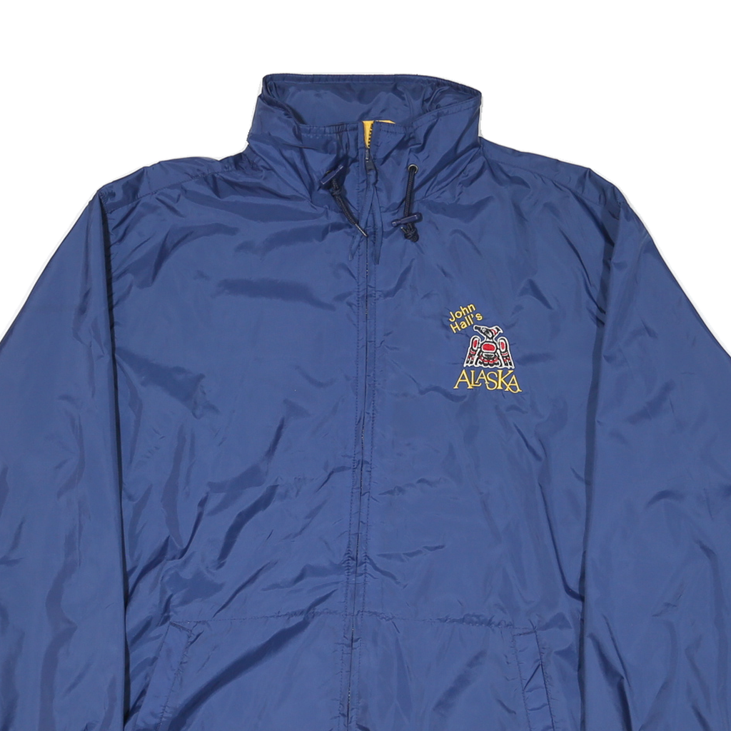 JOHN HALLS ALASKA Womens Blue Nylon Zip Jacket M Plain Lightweight Outerwear