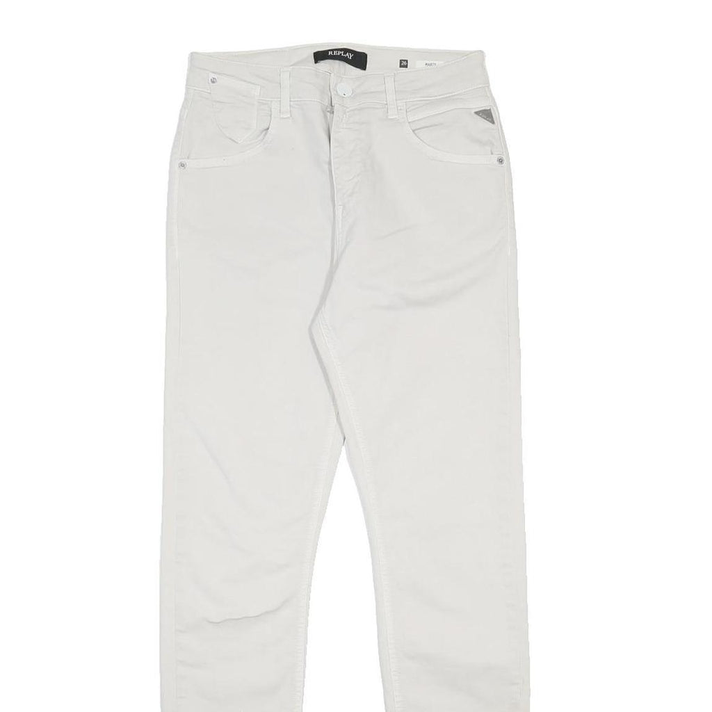 REPLAY Womens White Slim Skinny Denim Cotton Blend W26 L31 Stylish Summer Jeans