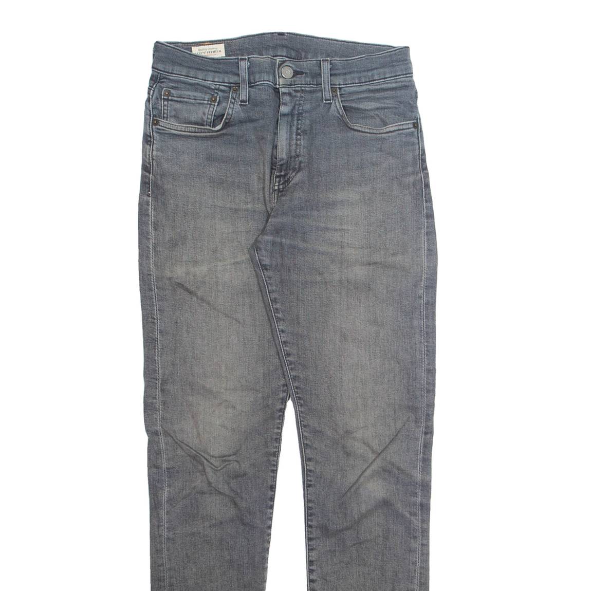 LEVI'S 512 BIG E Jeans Mens Grey Slim Tapered Stone Wash W28 L32