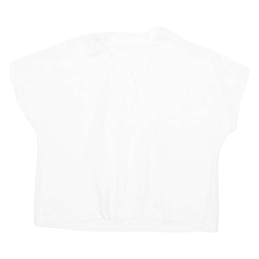 Womens Blouse White Collared L