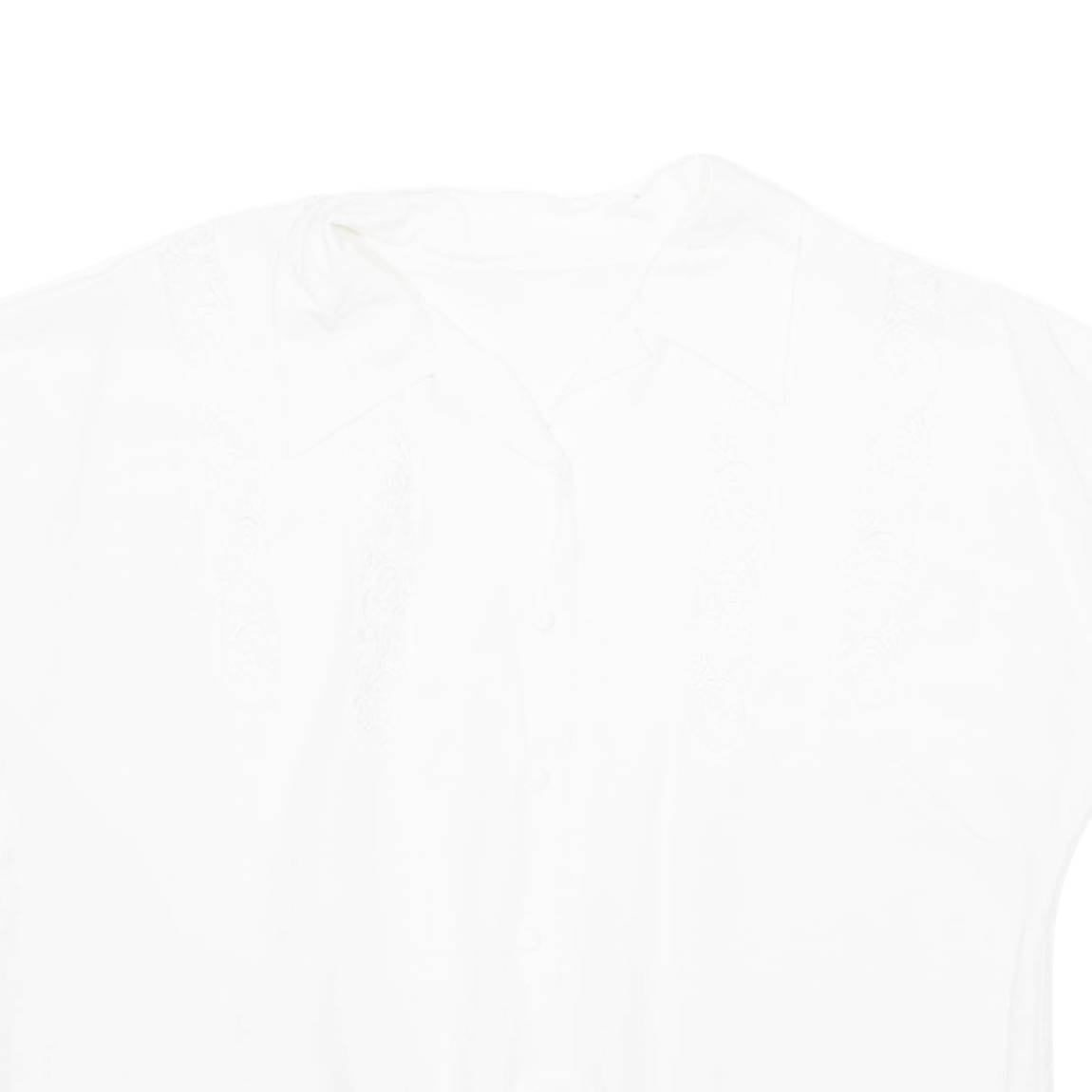 Womens Blouse White Collared L