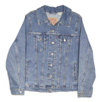 LEVI'S Womens Blue Denim Jacket L Cotton Blend Button Classic Fit Casual