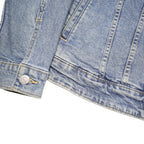 LEVI'S Womens Blue Denim Jacket L Cotton Blend Button Classic Fit Casual