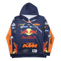 Mens Blue & Orange Motorsport Racing Hoodie 2XL Polyester Blend Pullover