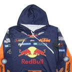 Mens Blue & Orange Motorsport Racing Hoodie 2XL Polyester Blend Pullover
