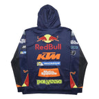 Mens Blue & Orange Motorsport Racing Hoodie 2XL Polyester Blend Pullover