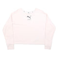 PUMA Womens Pink Crew Neck XS Lightweight Logo Sweatshirt Pullover