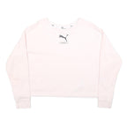 PUMA Womens Pink Crew Neck XS Lightweight Logo Sweatshirt Pullover