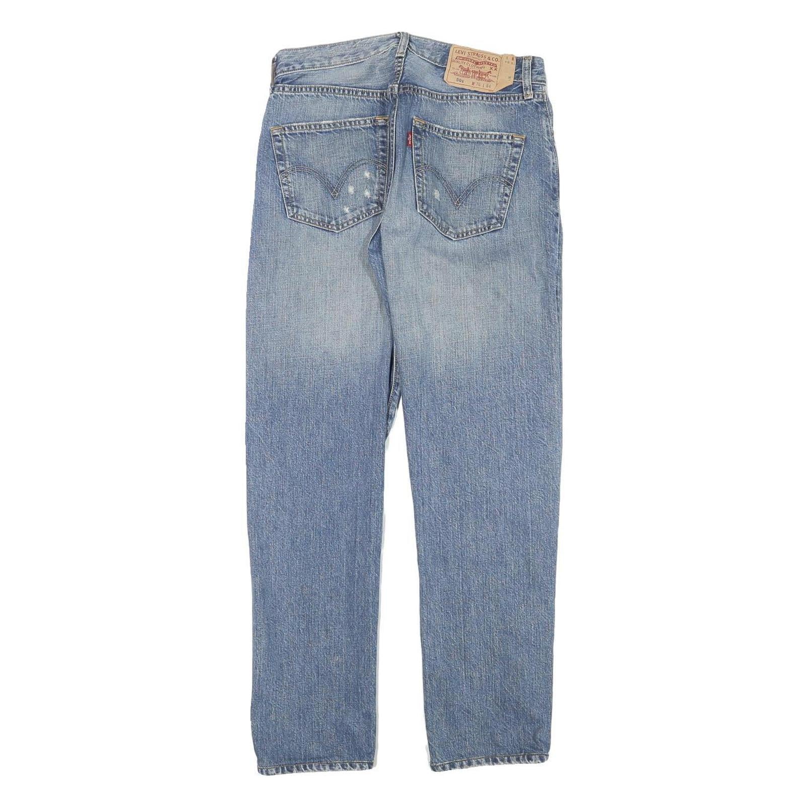 LEVI'S 501 Mens Jeans Blue Regular Straight Denim Medium W29 L28 Classic Style