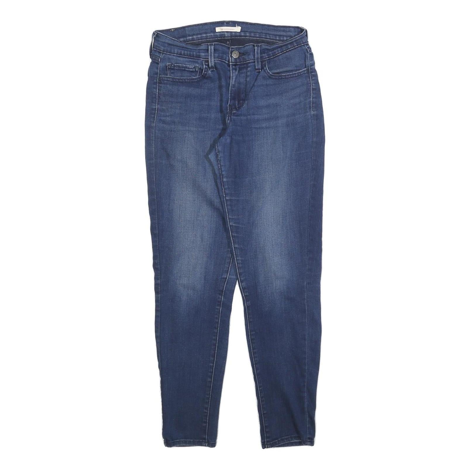 LEVI'S 710 Womens Jeans Blue Slim Skinny Denim W27 L30 Stretch Zip