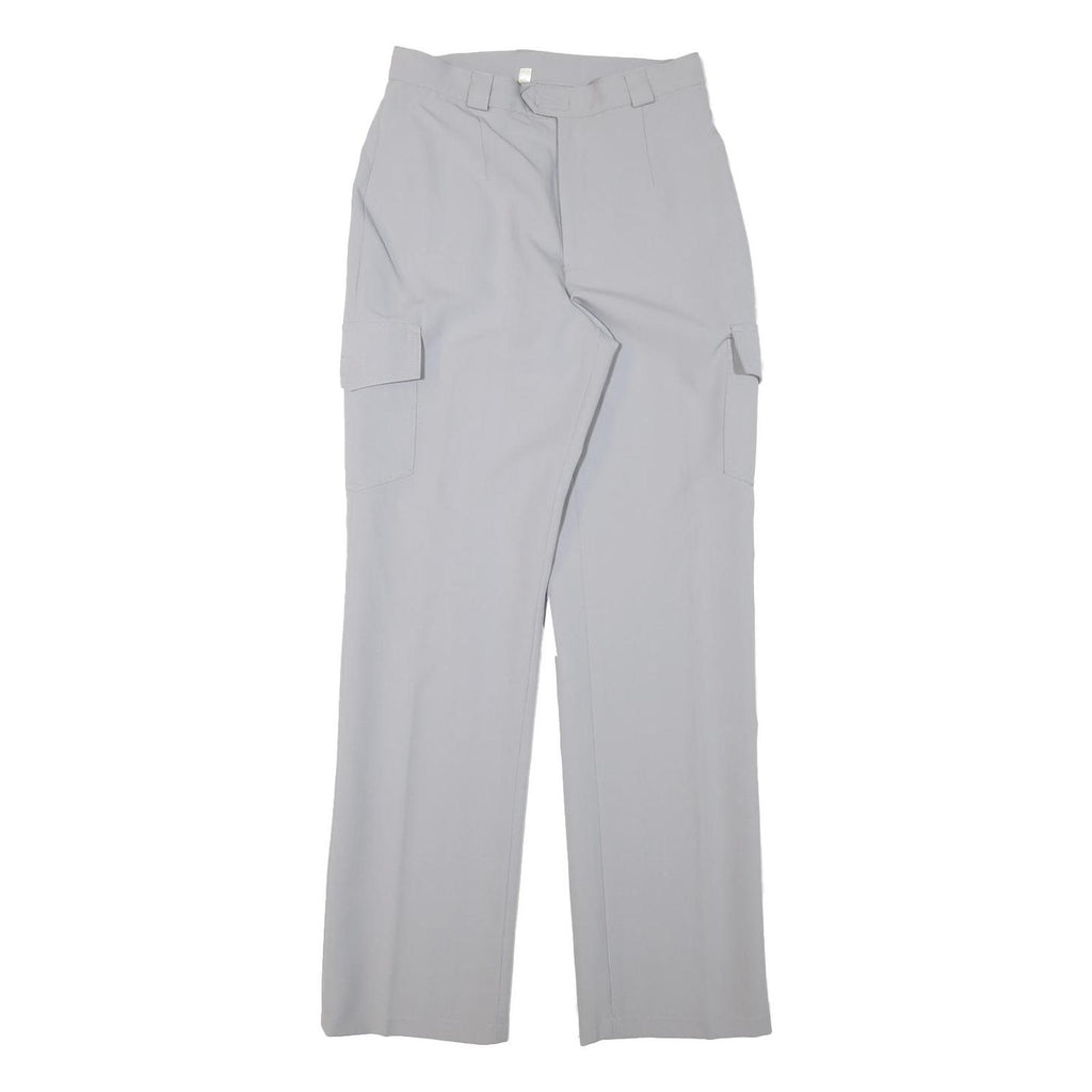 Grey Womens Polyester Blend Regular Fit Straight Leg Trousers W26 L30 Casual