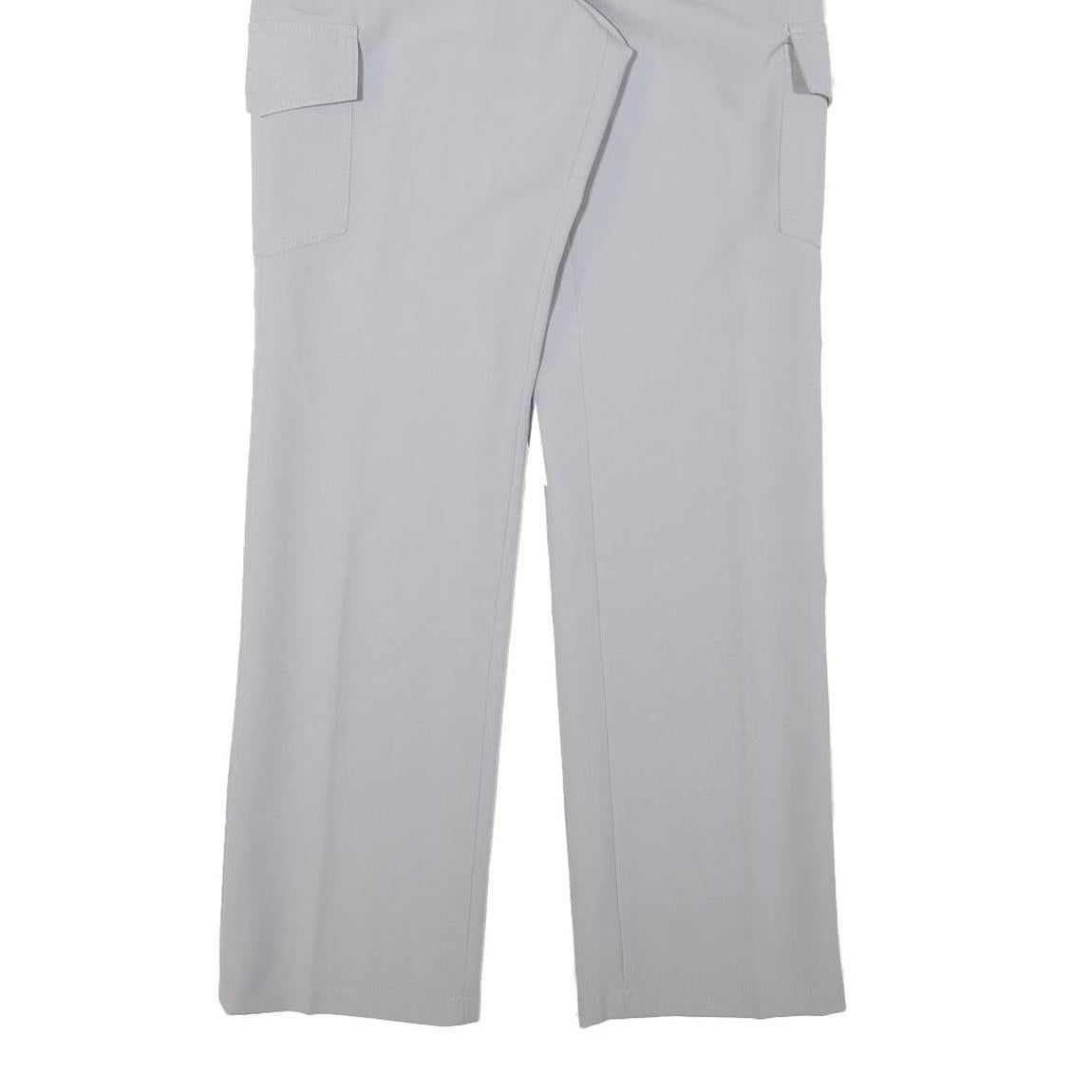 Grey Womens Polyester Blend Regular Fit Straight Leg Trousers W26 L30 Casual