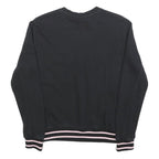 FILA Womens Black Crew Neck S Colourful Logo Sweatshirt Striped Cuffs