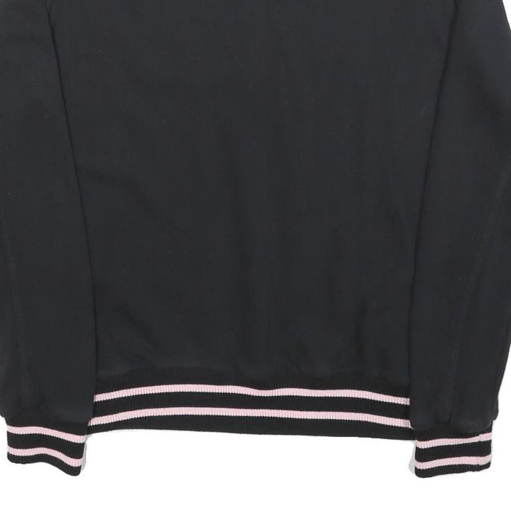 FILA Womens Black Crew Neck S Colourful Logo Sweatshirt Striped Cuffs