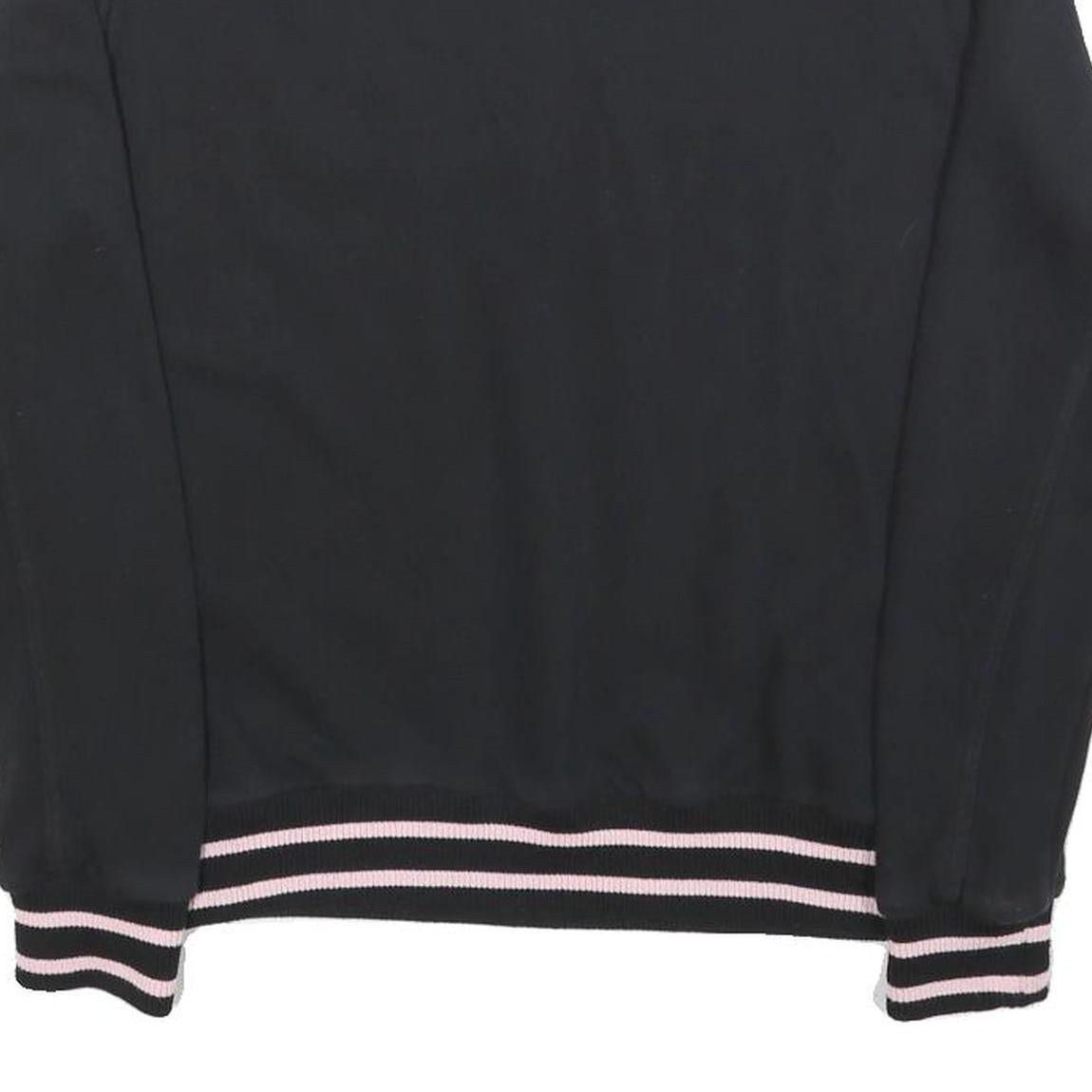 FILA Womens Black Crew Neck S Colourful Logo Sweatshirt Striped Cuffs