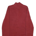 TOMMY HILFIGER Mens Red Jumper Patterned Full Zip Crew Neck Basic Knit L Cotton