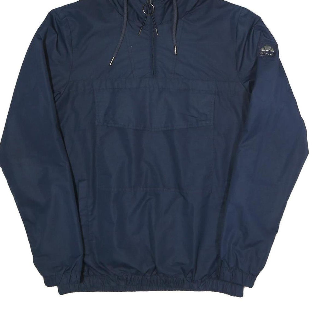 ELLESSE Mens Navy Blue Jacket M Polyester Plain Hooded Casual Outdoor