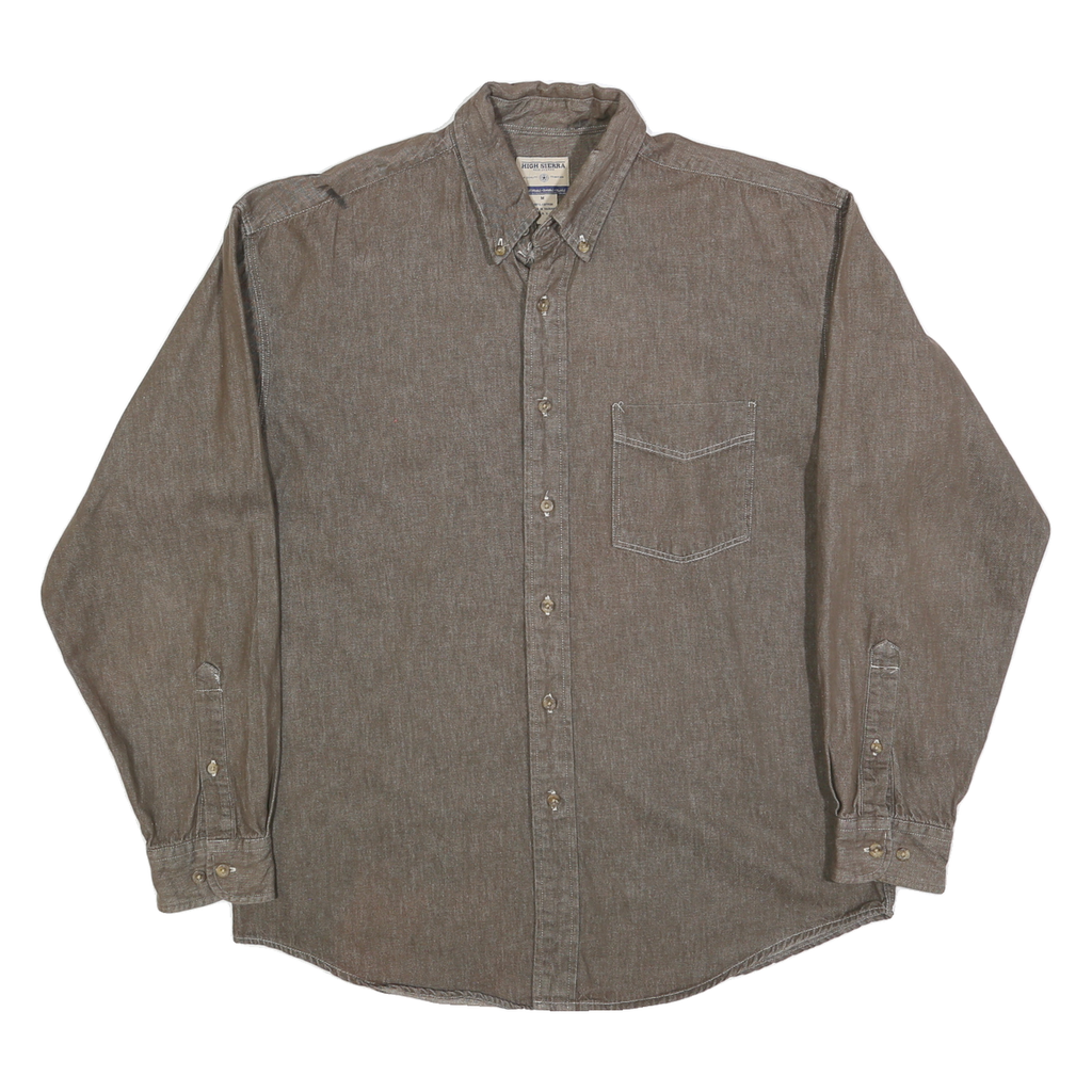 HIGH SIERRA Mens Brown Cotton Shirt M Button-Down Collar Long Sleeve Casual