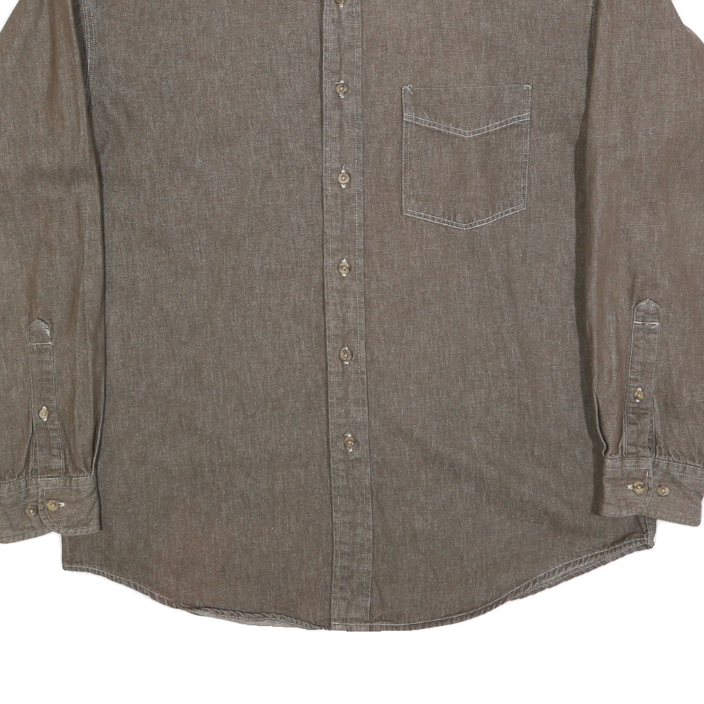 HIGH SIERRA Mens Brown Cotton Shirt M Button-Down Collar Long Sleeve Casual