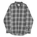 WEATHERPROOF Mens Grey & White Check Shirt L Cotton Casual Long Sleeve Button