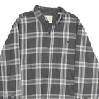 WEATHERPROOF Mens Grey & White Check Shirt L Cotton Casual Long Sleeve Button