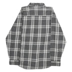 WEATHERPROOF Mens Grey & White Check Shirt L Cotton Casual Long Sleeve Button