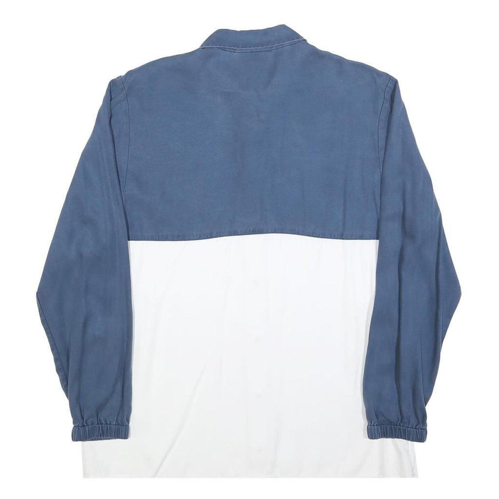 LACOSTE Womens Blue & White Shirt L Cotton Blend Long Sleeve Casual