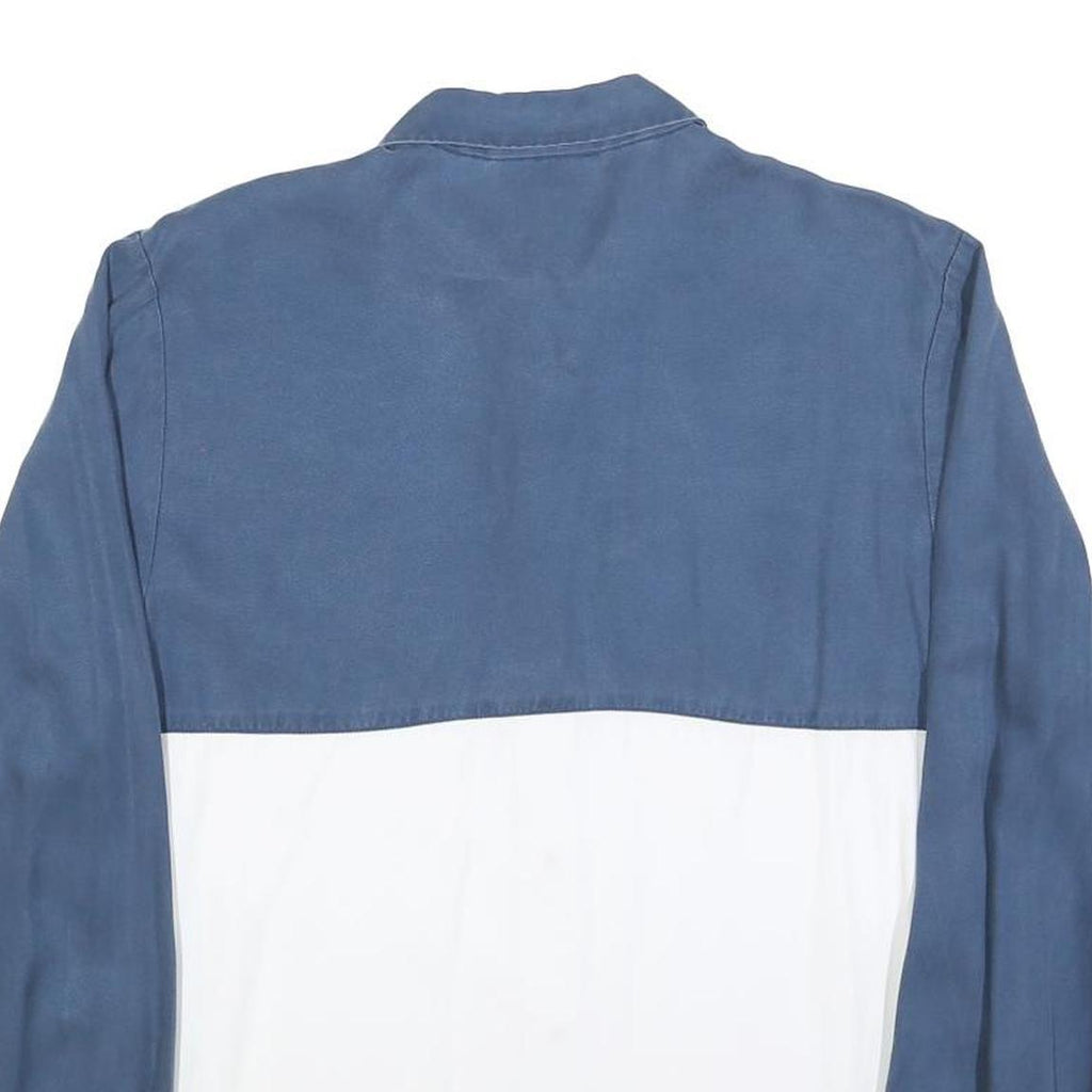 LACOSTE Womens Blue & White Shirt L Cotton Blend Long Sleeve Casual