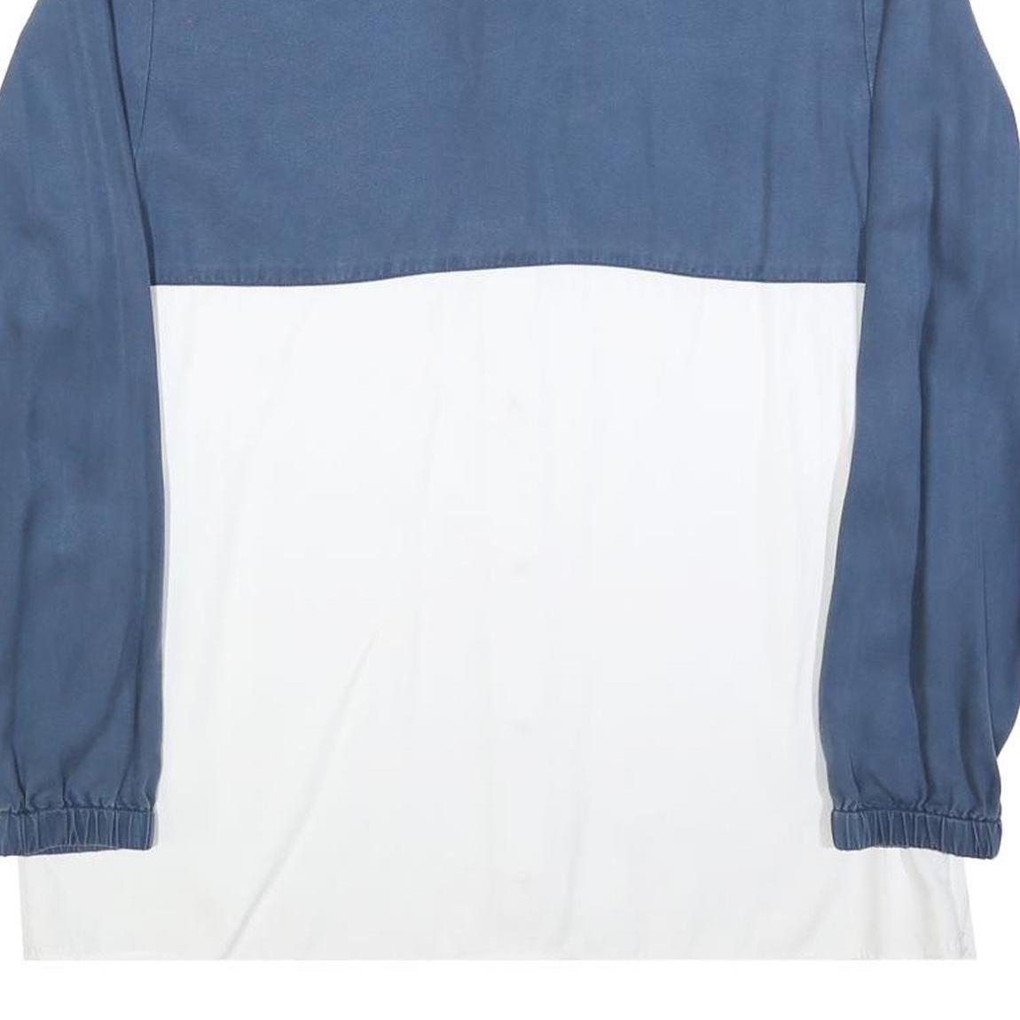 LACOSTE Womens Blue & White Shirt L Cotton Blend Long Sleeve Casual