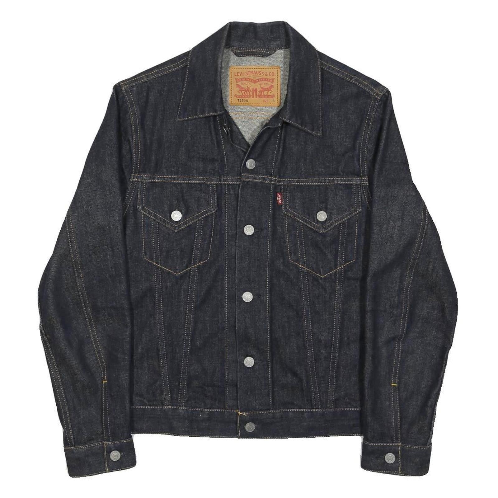LEVI'S Mens Blue Denim Jacket S Cotton Button Front Classic Fit