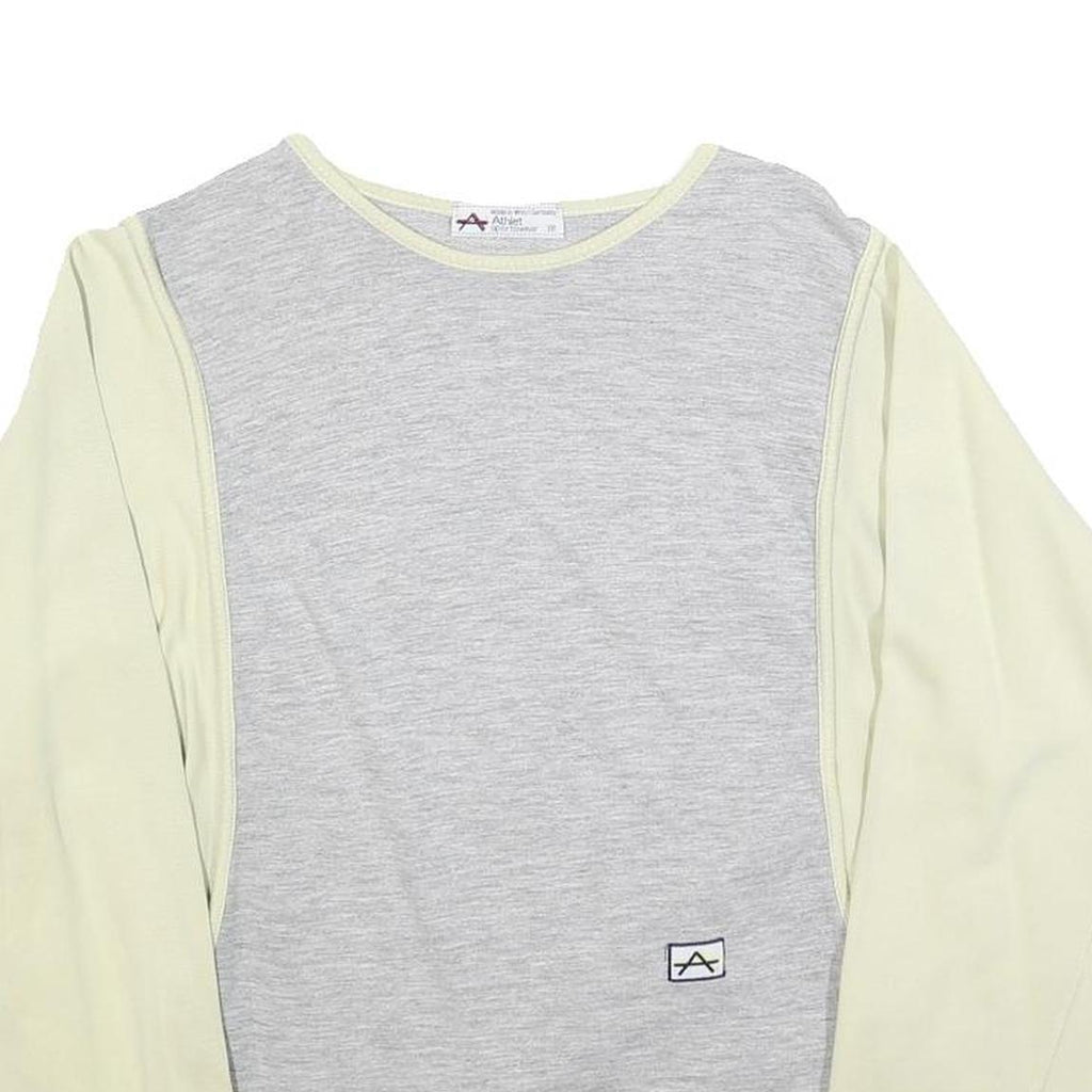 ATHLET Womens Grey & Cream Sweatshirt Crew Neck S Cotton Blend Pullover Casual