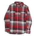 MOSSIMO Mens Red & Grey Plaid Cotton Blend Shirt L Casual Long Sleeve Button
